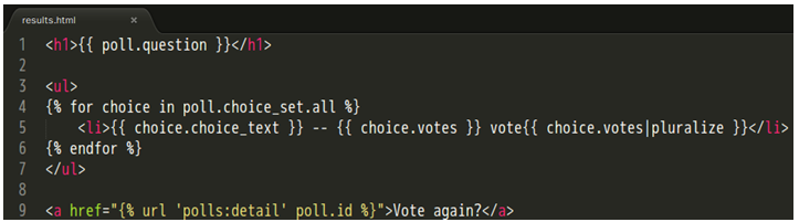 建立模版檔案 polls/results.html